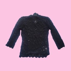 Black Lace Semi Sheer blouse